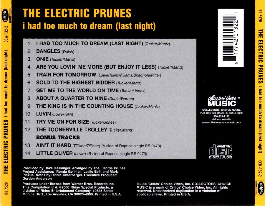 Текст песни last night. The Electric Prunes. The Electric Prunes i had too much to Dream (last Night). Electric Prunes Band. I had a Dream last Night.